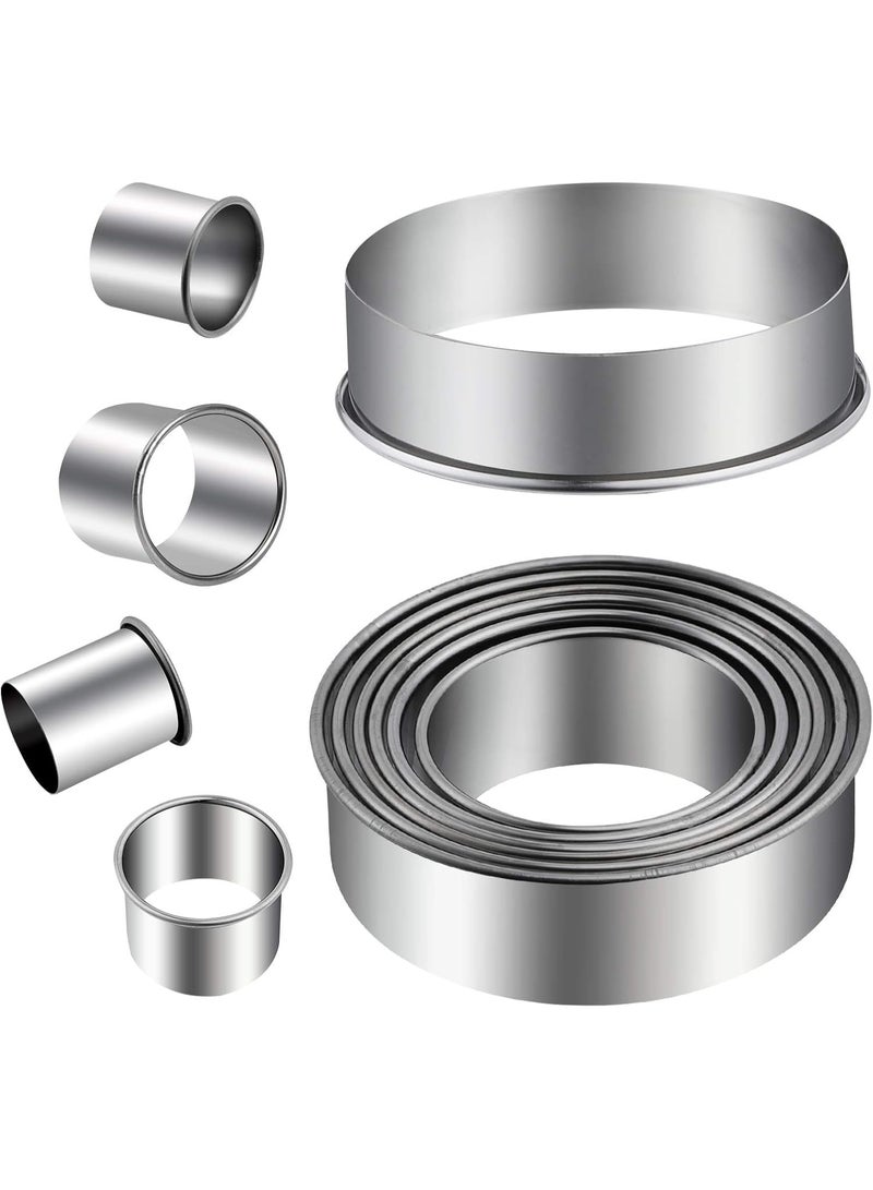 CLENEA 12-Piece Round Cookie Cutter Set - Stainless Steel Circle Cutters for Baking, Donut Molds for Biscuits, Bread, Cakes & Sandwiches - Image 2